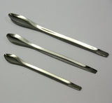 3 Stück Set kleine Wiegelöffel für das Labor, Löffelspatel L 105mm, 124mm, 140mm