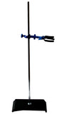Laborstativ SET (Stativ-Stab-Klemme-Muffe) 71cm Höhe, Platte 23x13cm