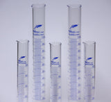 Messzylinder aus Boro 3.3 Glas mit blauer Markierung- Vol. 10/25/50/100/250ml