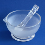 Mörser mit Pistille aus Glas für Laboratorien und Apotheke, Ø60mm , Ø75mm oder Ø120mm