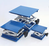 Blau Hebebühne für Labor Laborhebebühne Lab Jack Swiss-boy Laborständer 10x10cm, 15x15cm oder 20x20cm