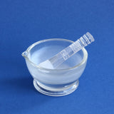 Mörser mit Pistille aus Glas für Laboratorien und Apotheke, Ø60mm , Ø75mm oder Ø120mm