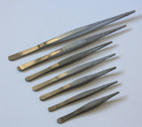 Pinzette für Labor, aus rostfreier Stahl, Längen 12,5, 14, 16, 18, 20, 25, 30cm