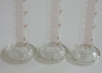 3-er Set Glaszylinder 25ml für Labor