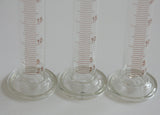 3-er Set Glaszylinder 25ml für Labor