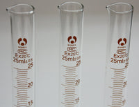 3-er Set Glaszylinder 25ml für Labor