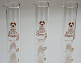 3-er Set Glaszylinder 25ml für Labor