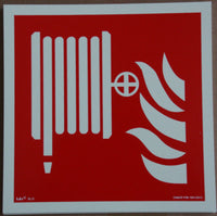 Löschschlauch Schild Wandhydrant ISO7010 10x10/15x15/20x20cm auch Nachtleuchtend