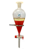 Scheidetrichter aus Glas mit PTFE-Hahn, Volumen: 125ml, 250ml, 500ml oder 1000ml