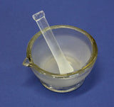Mörser mit Pistille aus Glas für Laboratorien und Apotheke, Ø75mm oder Ø120mm