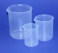 3-er Set Kunststoffbechergläser mit Ausguss Messbecher-Set 250ml-500ml-1000ml