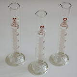 3-er Set Glaszylinder 25ml für Labor