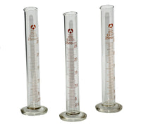 3-er Set Glaszylinder 25ml für Labor