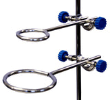 Stativringe mit Muffe Set (2x Muffe, 1x60mm und 1x100mm Stativring) verchromt