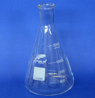 2000ml (2L) Erlenmeyerkolben Enghals aus Boro 3.3 Glas