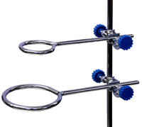 Stativringe mit Muffe Set (2x Muffe, 1x60mm und 1x100mm Stativring) verchromt