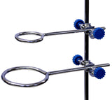 Stativringe mit Muffe Set (2x Muffe, 1x60mm und 1x100mm Stativring) verchromt