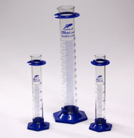 Messzylinder aus Boro 3.3 Glas mit Blau Basis 10/ 25/ 50/ 100/ 250/ 500/ 1000ml