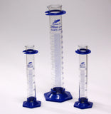 Messzylinder aus Boro 3.3 Glas mit Blau Basis 10/ 25/ 50/ 100/ 250/ 500/ 1000ml