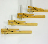 4x Reagenzglasklammer Reagenzglashalter aus Holz für Reagenzgläser Ø12 - 24 mm