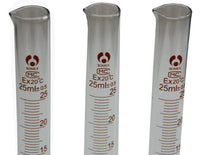 3-er Set Glaszylinder 25ml für Labor
