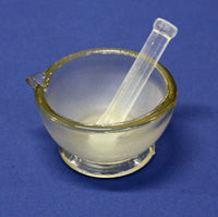 Mörser mit Pistille aus Glas für Laboratorien und Apotheke, Ø75mm oder Ø120mm