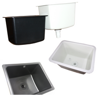 PP Spülbecken schwarz Einzelgröße 430x330x280